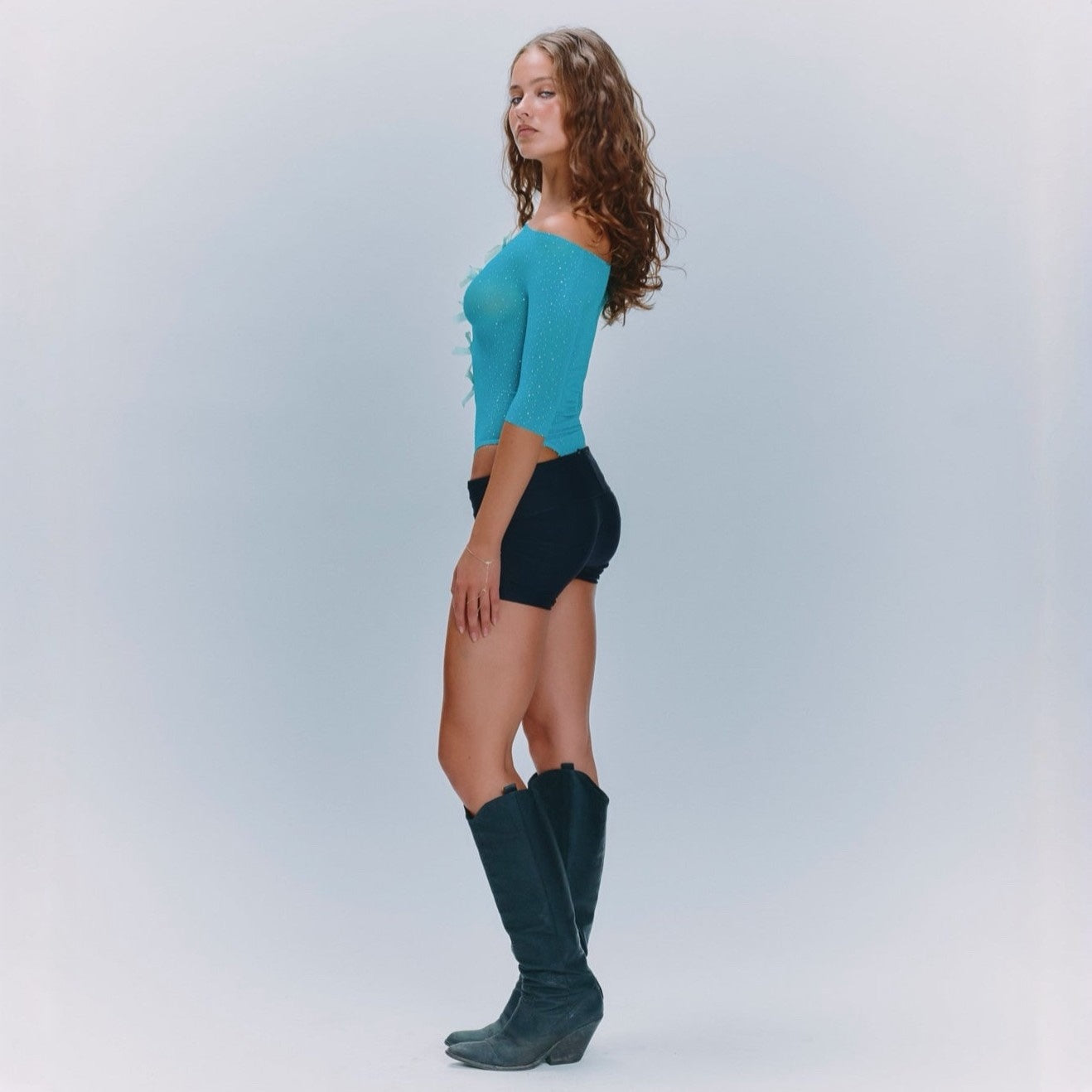 Dirty Martini Light Blue Cut-Out Bodysuit