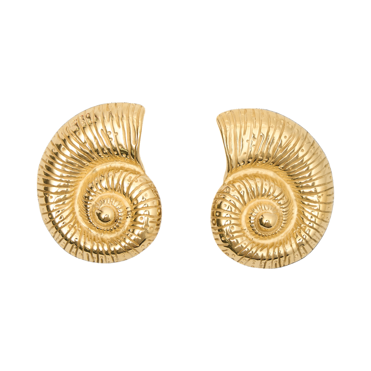 gold-tone shell-shaped earrings