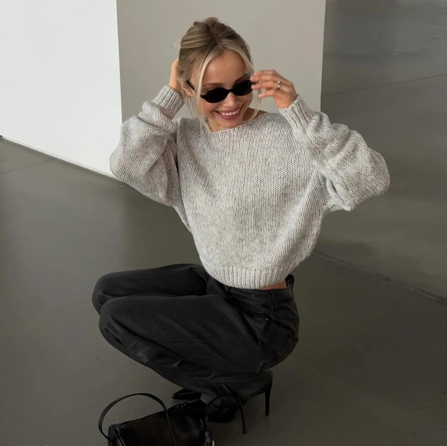 knitted sweater with loose fit, casual style