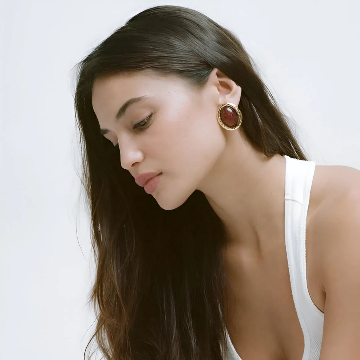 Agate Stone Gold Earrings Mermaid Way