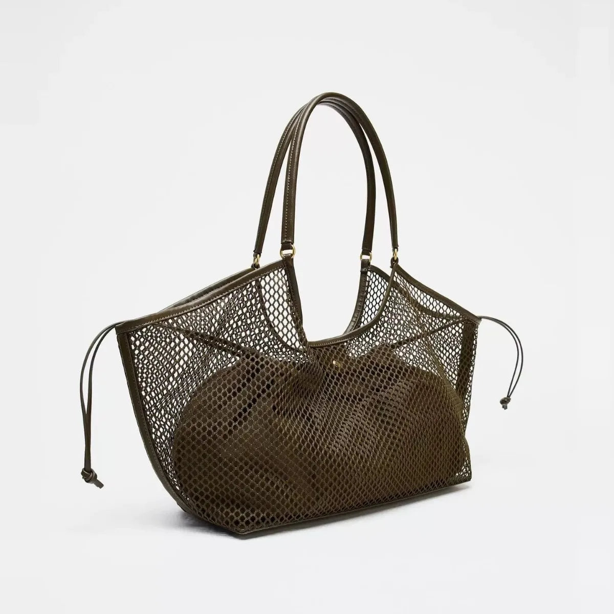 Air Cage Hollow Mesh Shoulder Bag - Beige - Mermaid Way