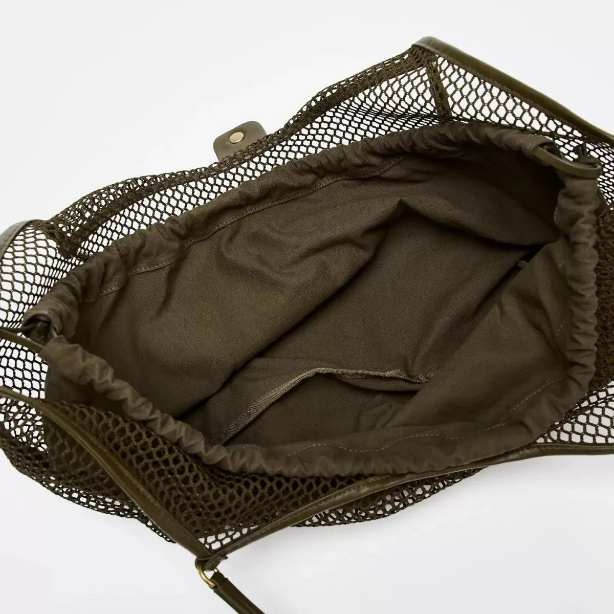 mesh tote bag with drawstring closure