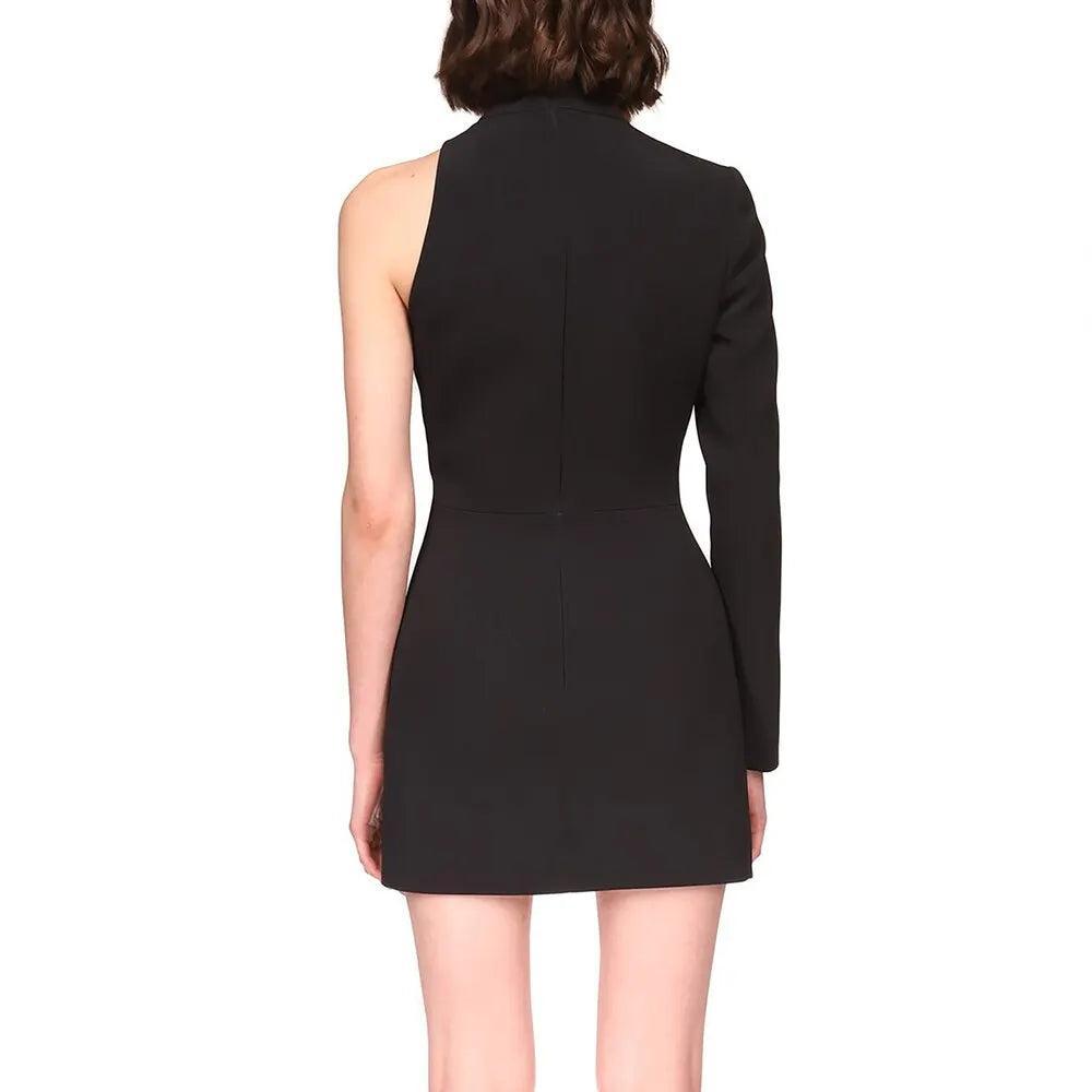one-shoulder black mini dress, evening wear