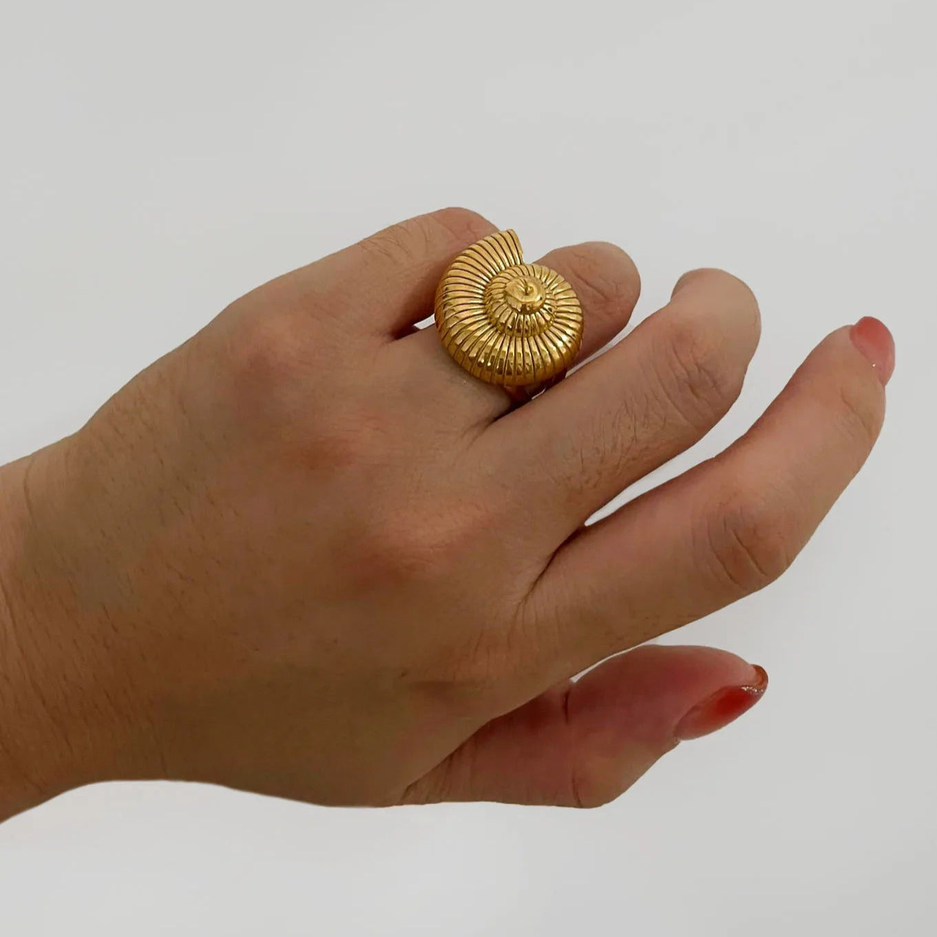 Ammonite Charm Gold Plated Rings - Gold - Mermaid Way