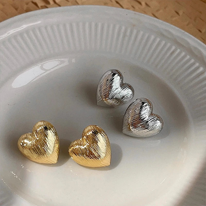 Aurora Heart Stud Earrings - Silver - Mermaid Way