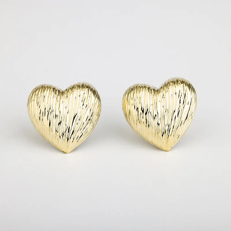 Aurora Heart Stud Earrings - Gold - Mermaid Way