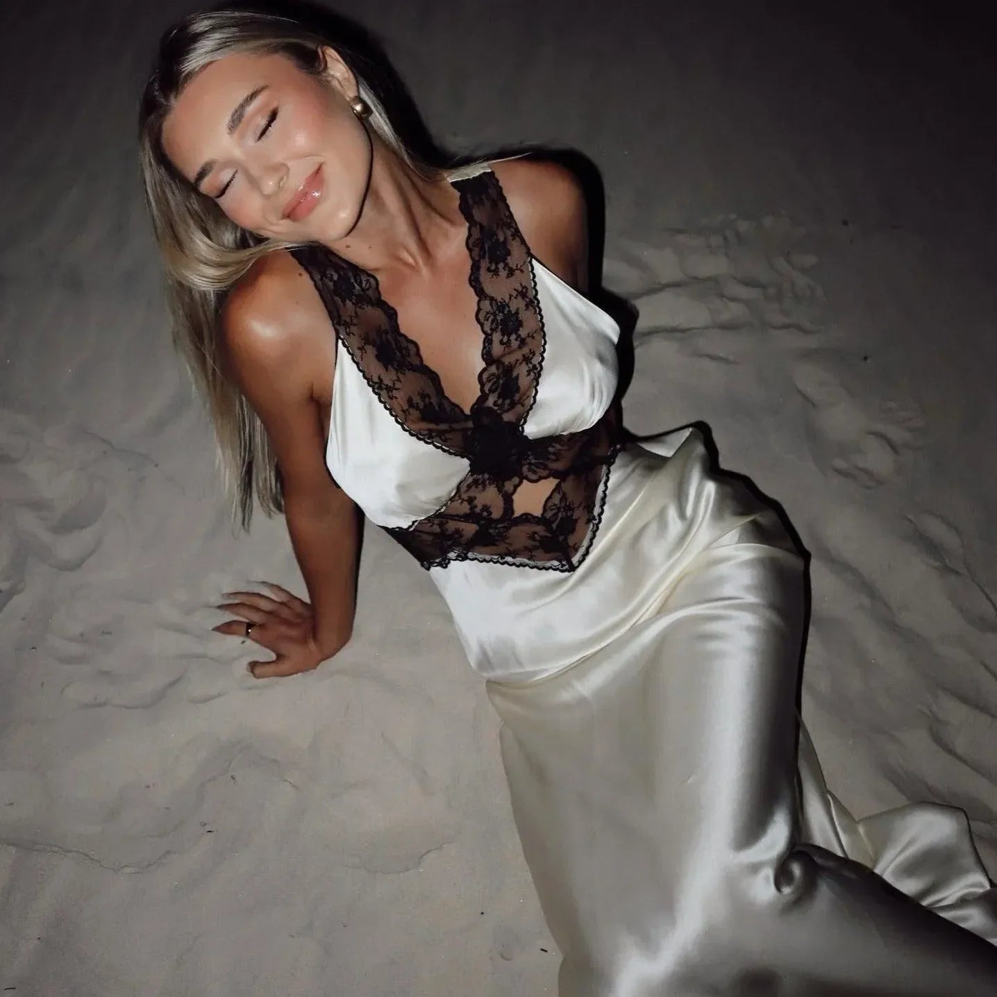 Be Mine Lace Cut Out Maxi Dress - White / XS - Mermaid Way