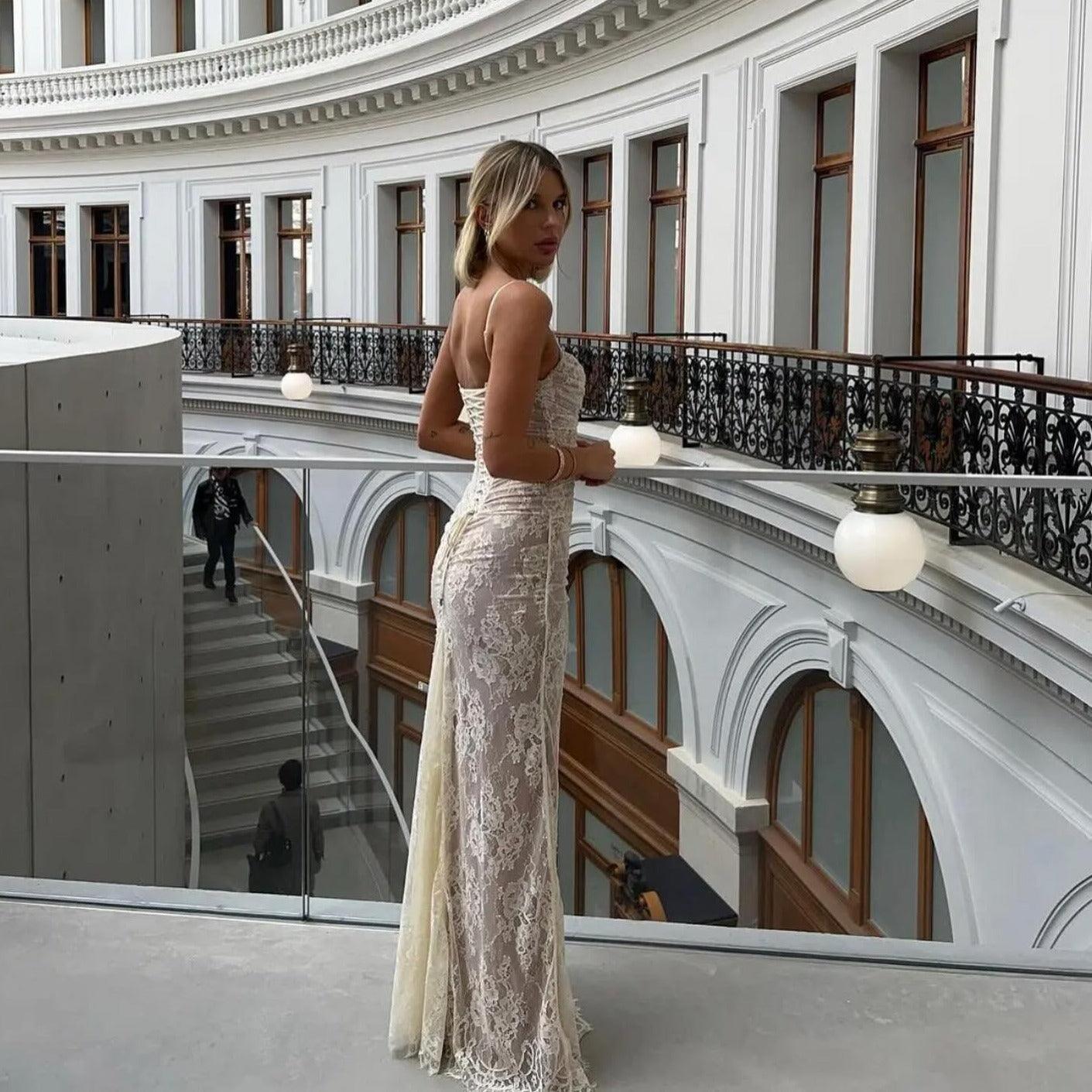 Between Two Worlds Vintage Lace Maxi Dress - Ivory / XS - Mermaid Way