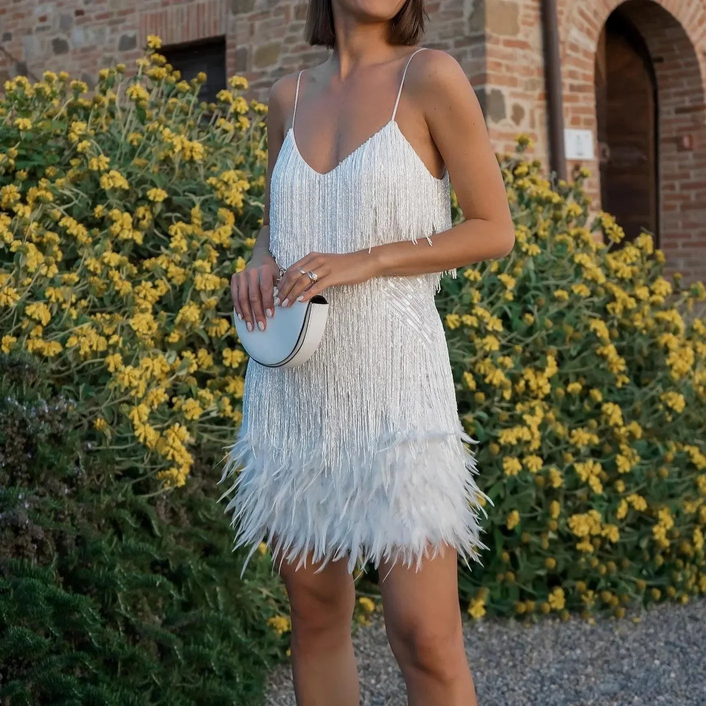 Candyfloss Dream Sequin Fringe Mini Dress - White / XS - Mermaid Way