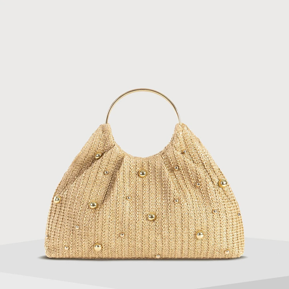 Celeora Rivet Beach Bag - Beige - Mermaid Way