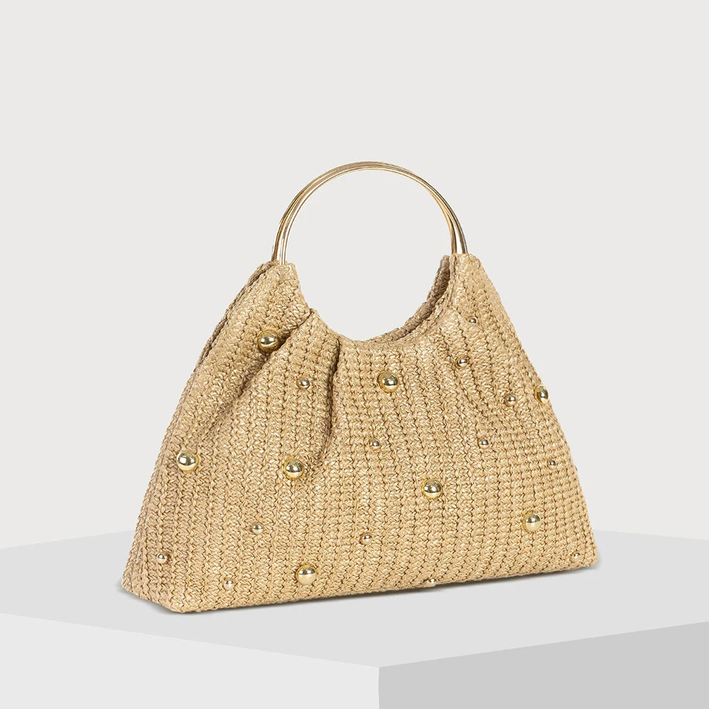 Celeora Rivet Beach Bag - Beige - Mermaid Way