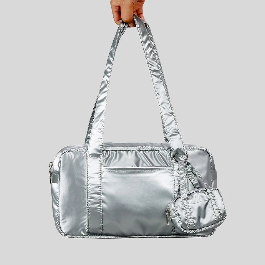 City Motion Padded Shoulder Bag - Silver - Mermaid Way
