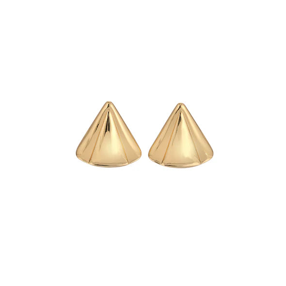 gold cone-shaped stud earrings
