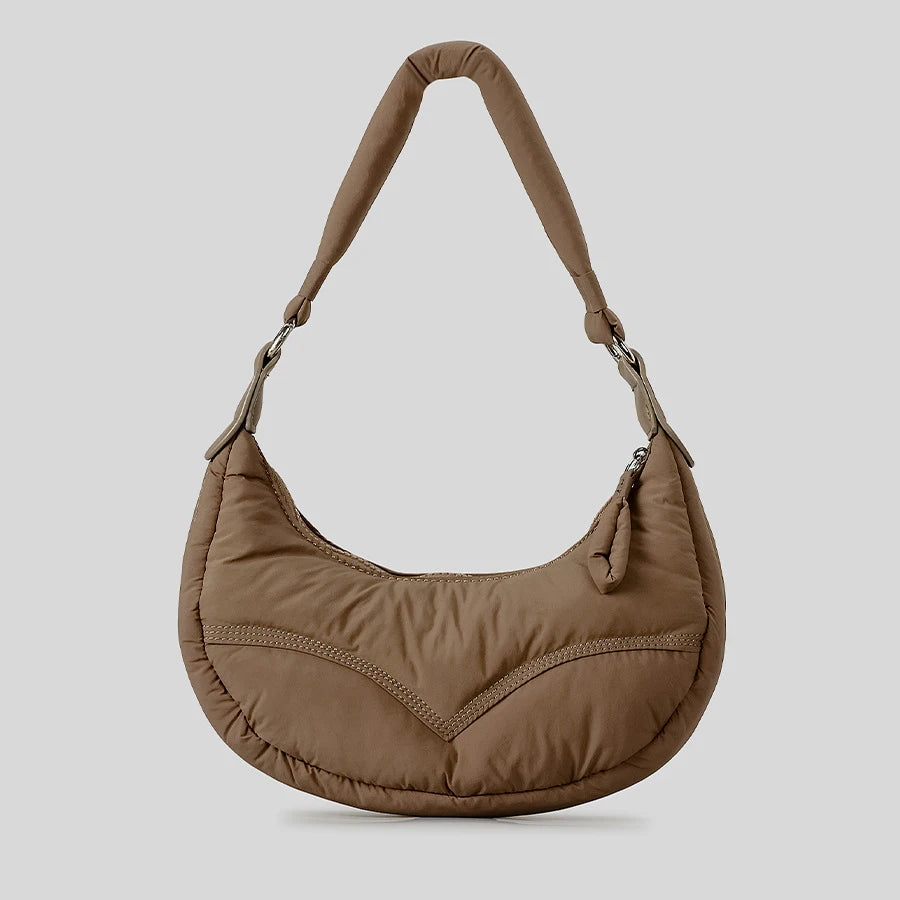 Cloud Touch Puffer Padded Shoulder Bag - Brown - Mermaid Way
