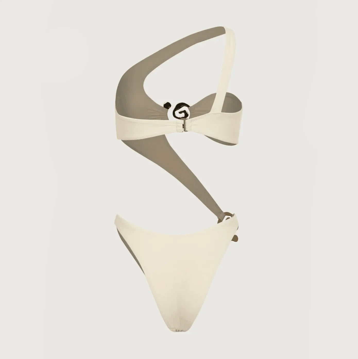 Asymmetrical one-shoulder cut-out bodysuit, trendy statement piece