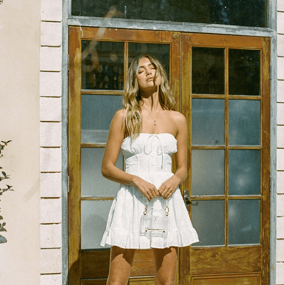 Cozy Cloud Vintage Cotton Mini Dress - White / S - Mermaid Way