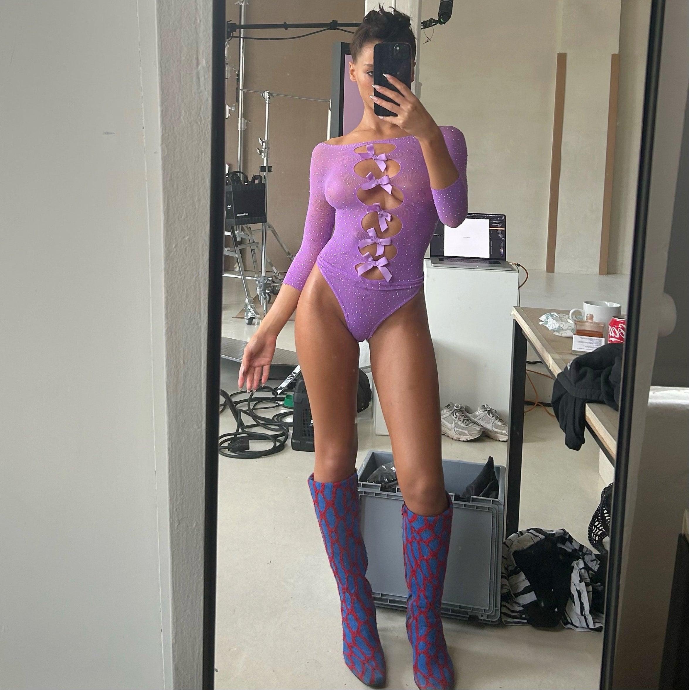 Dirty Martini Rhinestone Embellished Bodysuit Mermaid Way