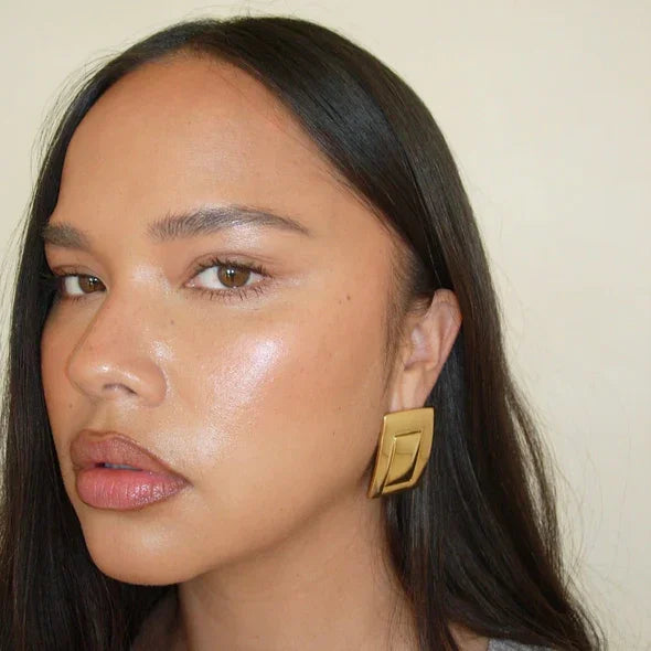 Fashionable Plated Rectangular Geometric Earring Mermaid Way