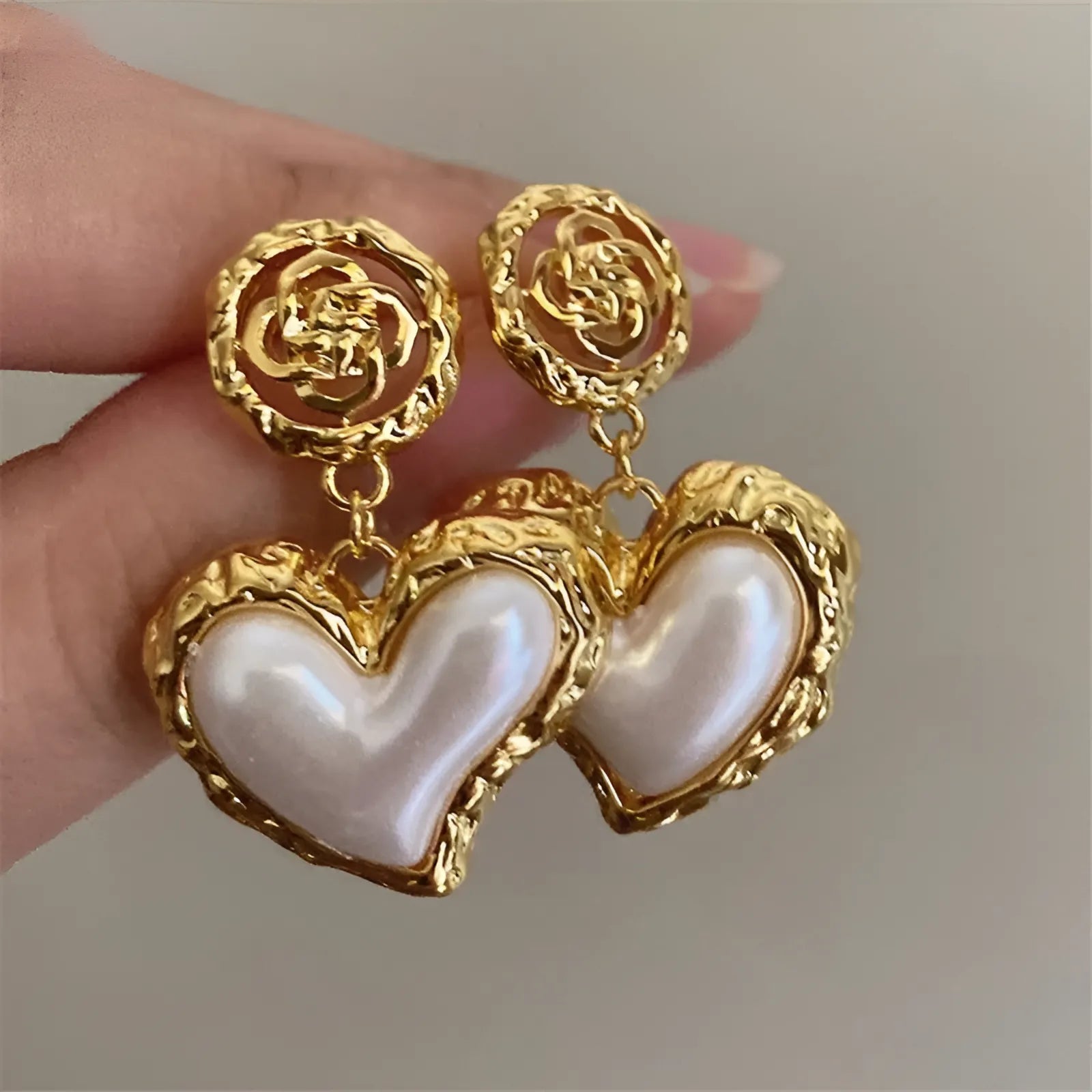 Flower Heart Stone Earrings Mermaid Way
