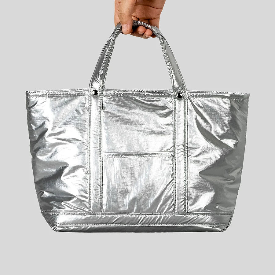 Future Case Puffer Padded Shoulder Bag - Silver - Mermaid Way