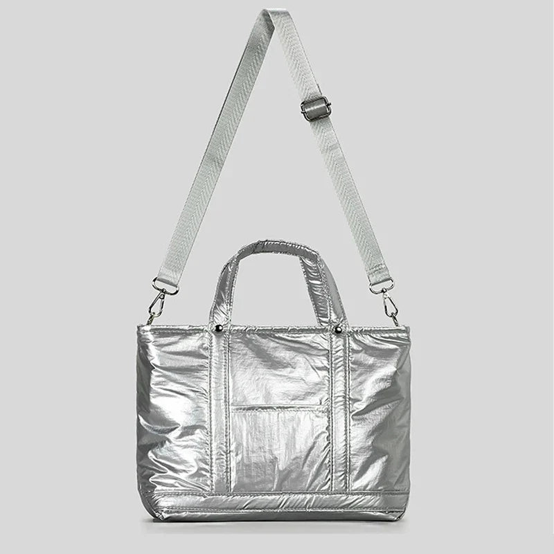 Future Case Puffer Padded Shoulder Bag - Silver - Mermaid Way