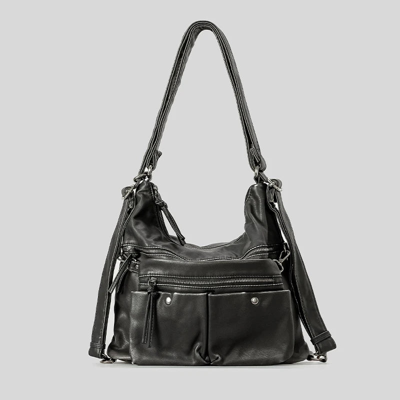 Gevix Multiple Pockets Shoulder Bag - Black - Mermaid Way