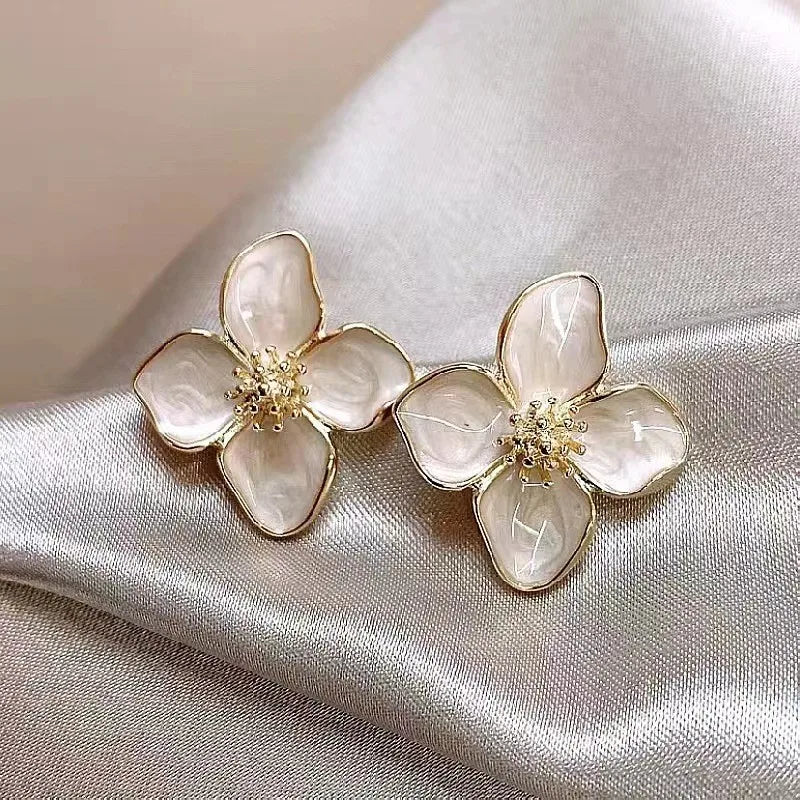 Glaze Flower Stud Earrings Mermaid Way