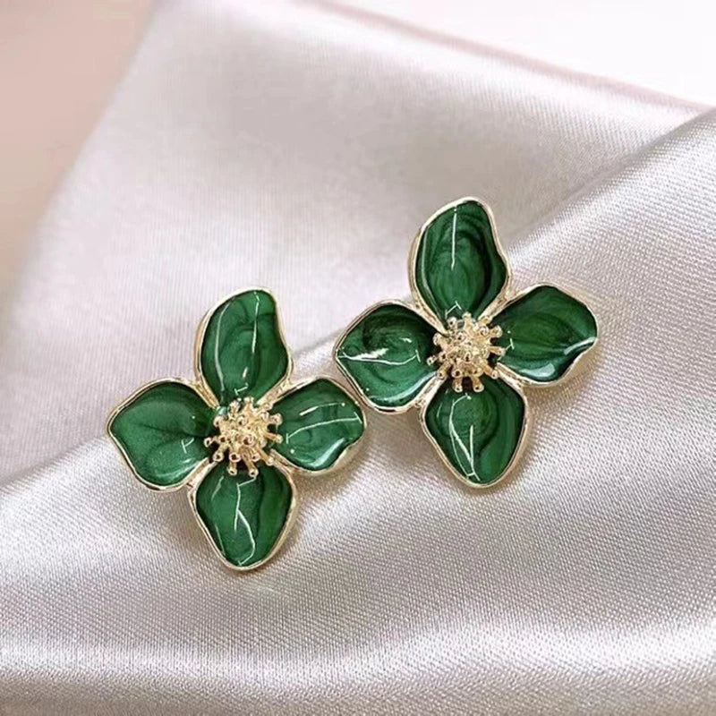 Glaze Flower Stud Earrings Mermaid Way