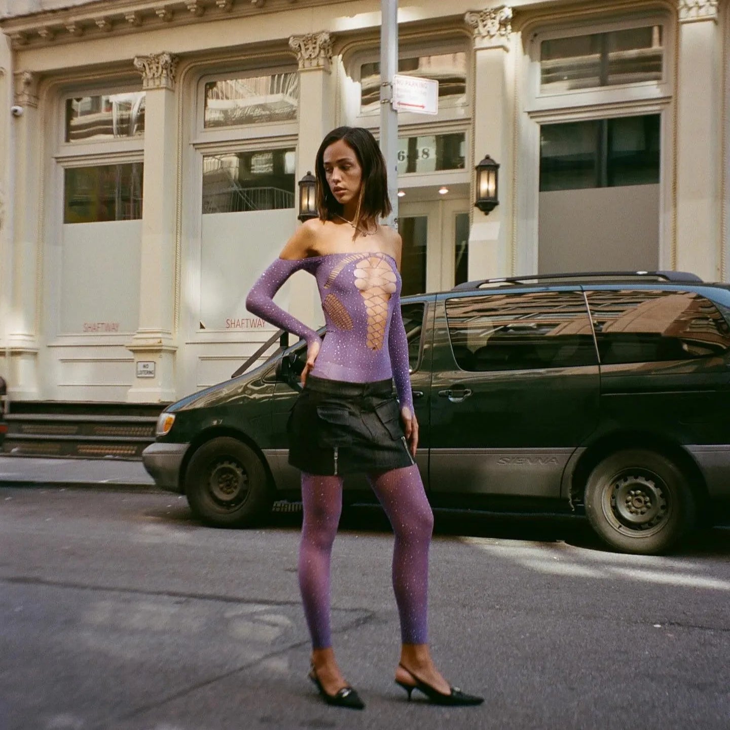 Glitterstarz Rhinestone Embellished Jumpsuit - Purple / S - Mermaid Way