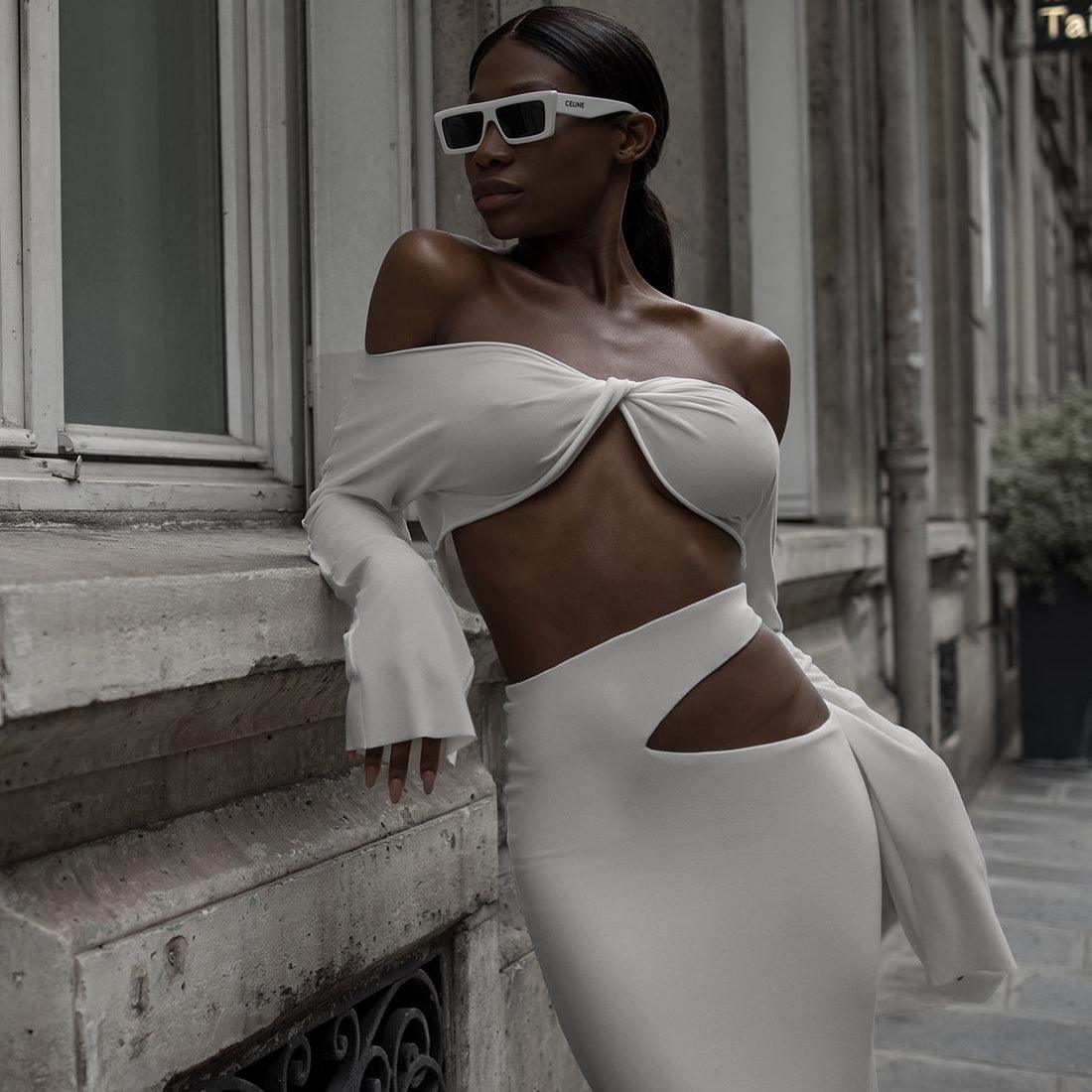 Glow Era Cut Out Two-Piece Set - White / S - Mermaid Way