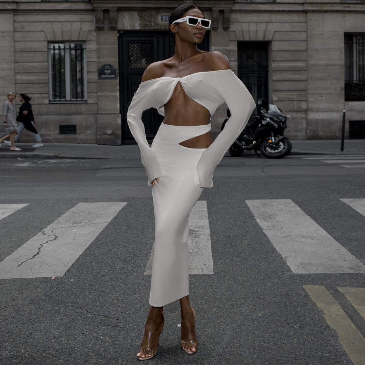 Glow Era Cut Out Two-Piece Set - White / S - Mermaid Way