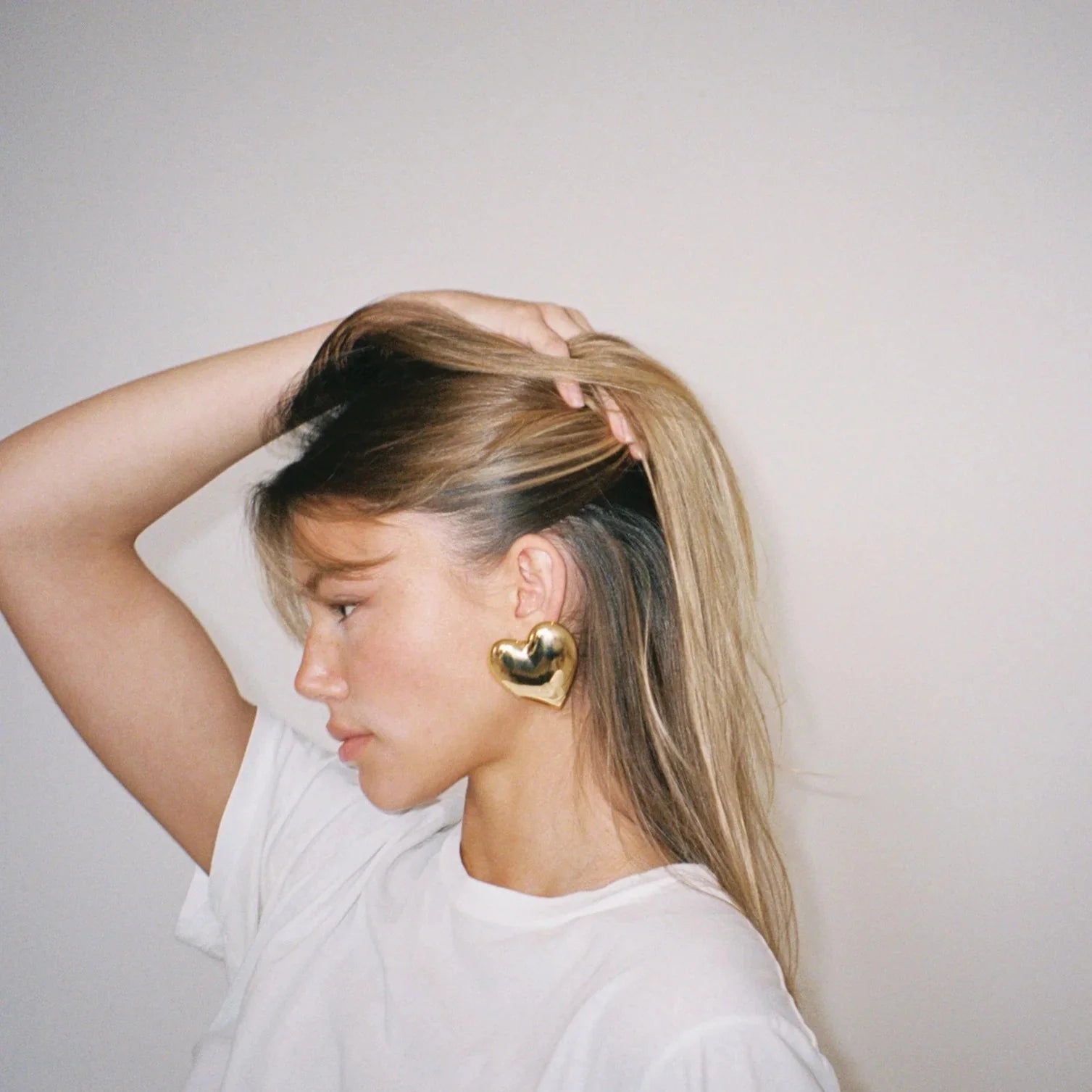 Gold Heart Earrings Mermaid Way