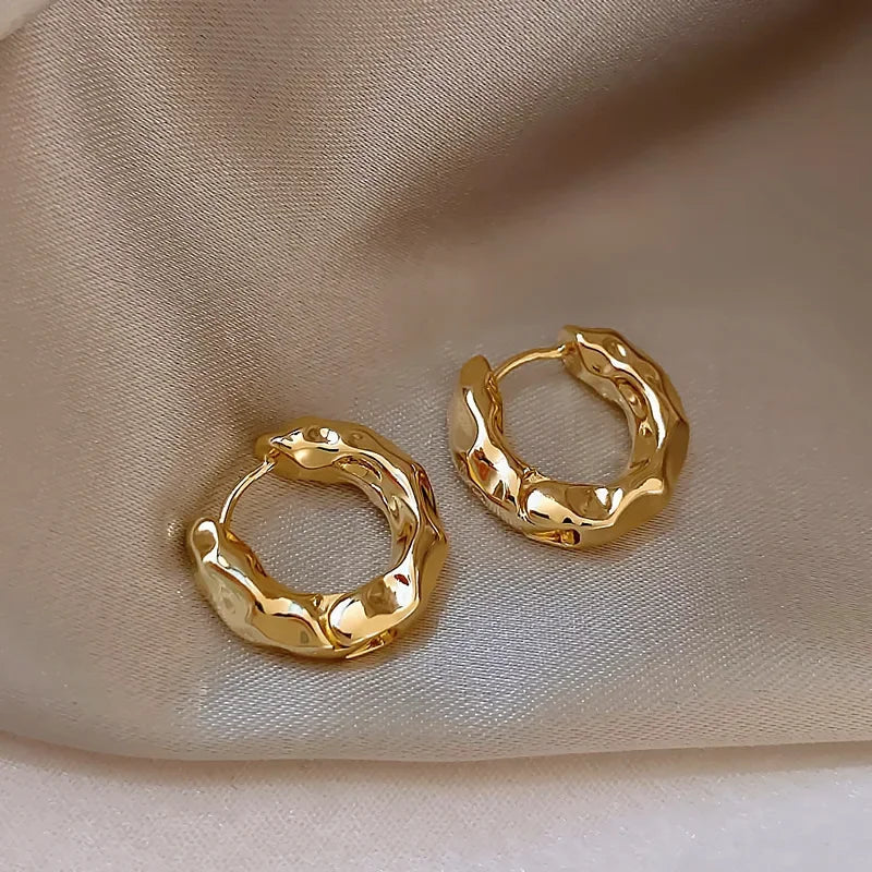 Hammered Halo Hoop Earrings Mermaid Way