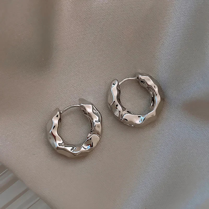 Hammered Halo Hoop Earrings Mermaid Way