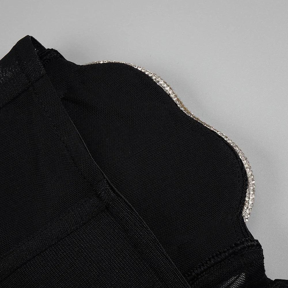 black top with rhinestone trim