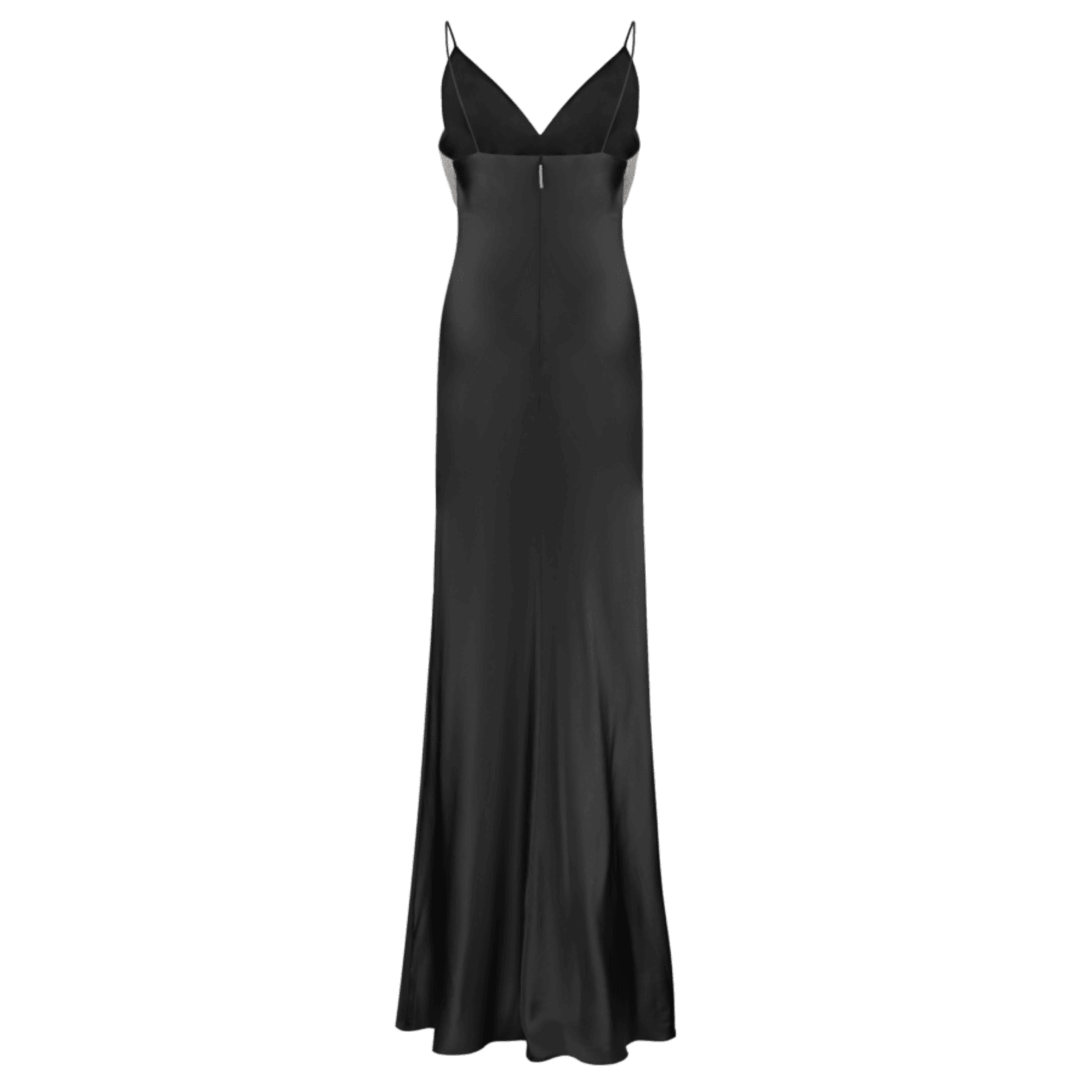 satin maxi dress with spaghetti straps, evening wear