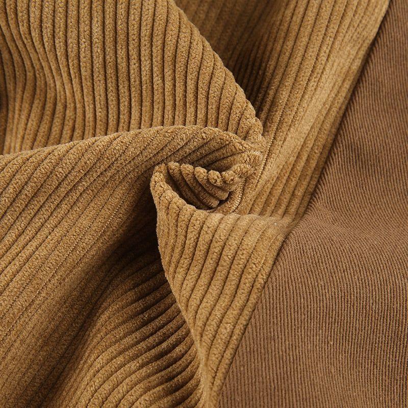 Corduroy fabric in light brown tone