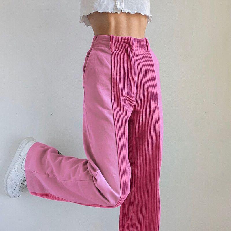 Influence Me High Waist Vintage Patchwork Pants - Pink / S - Mermaid Way