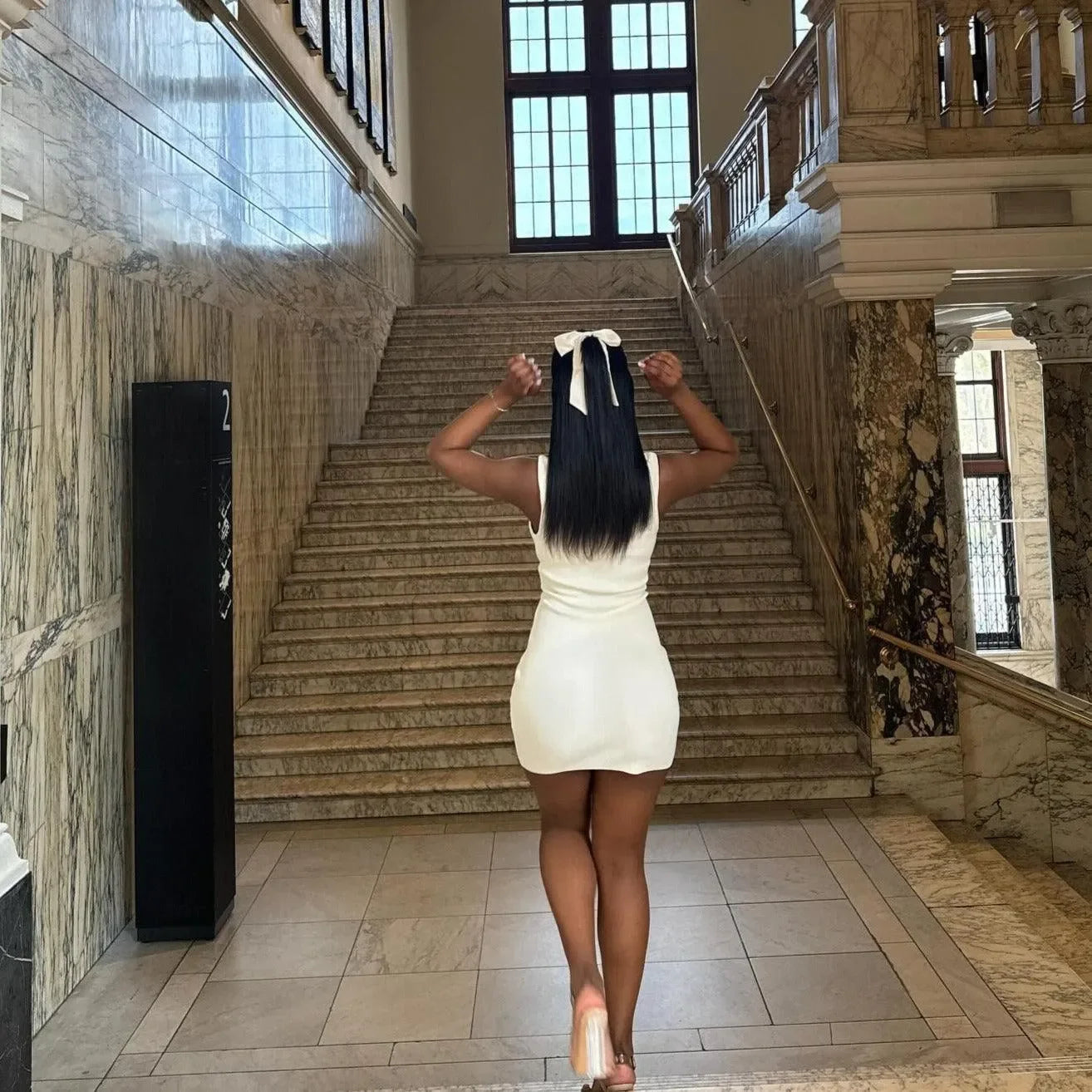 white mini dress, evening look