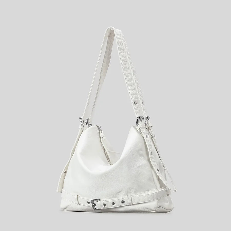 Kayren Faux Leather Shoulder Bag - White - Mermaid Way