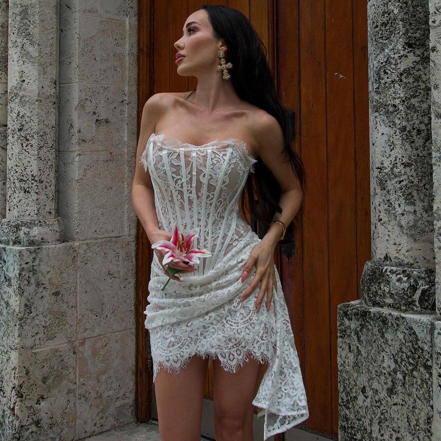 white christmas dresses Taffeta Mini Dress Malika With Voluminous Skirt main image 0