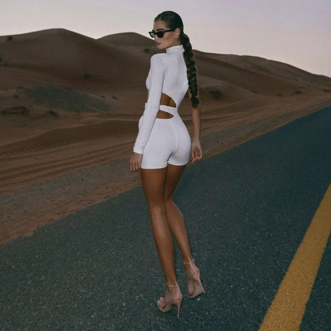 white cut-out bodysuit, night-out style