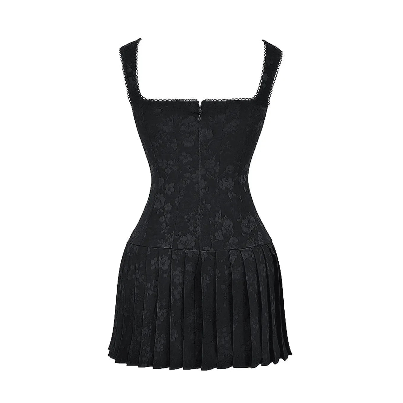 pleated floral lace mini dress, evening wear