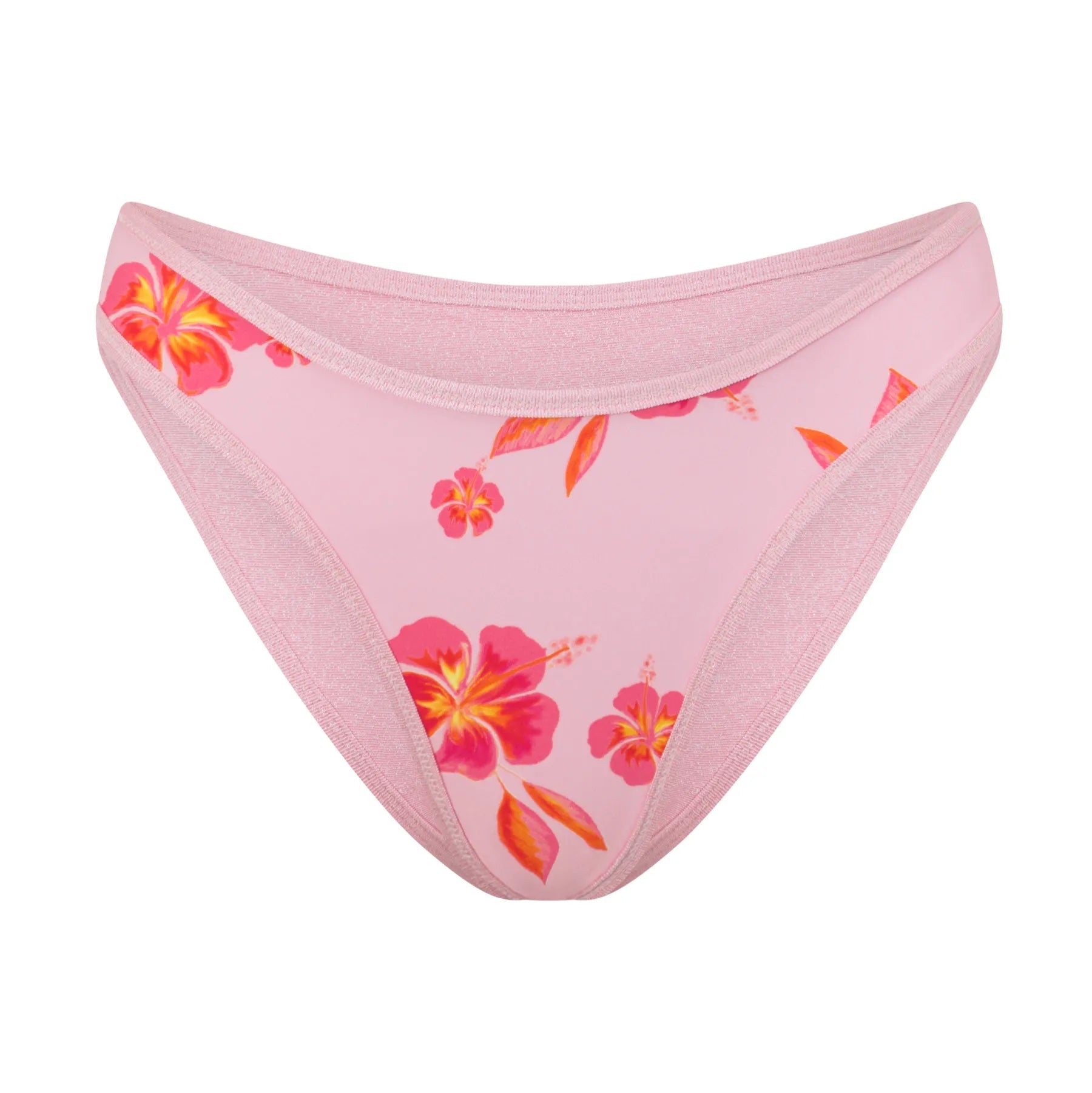 floral bikini bottoms with hibiscus print