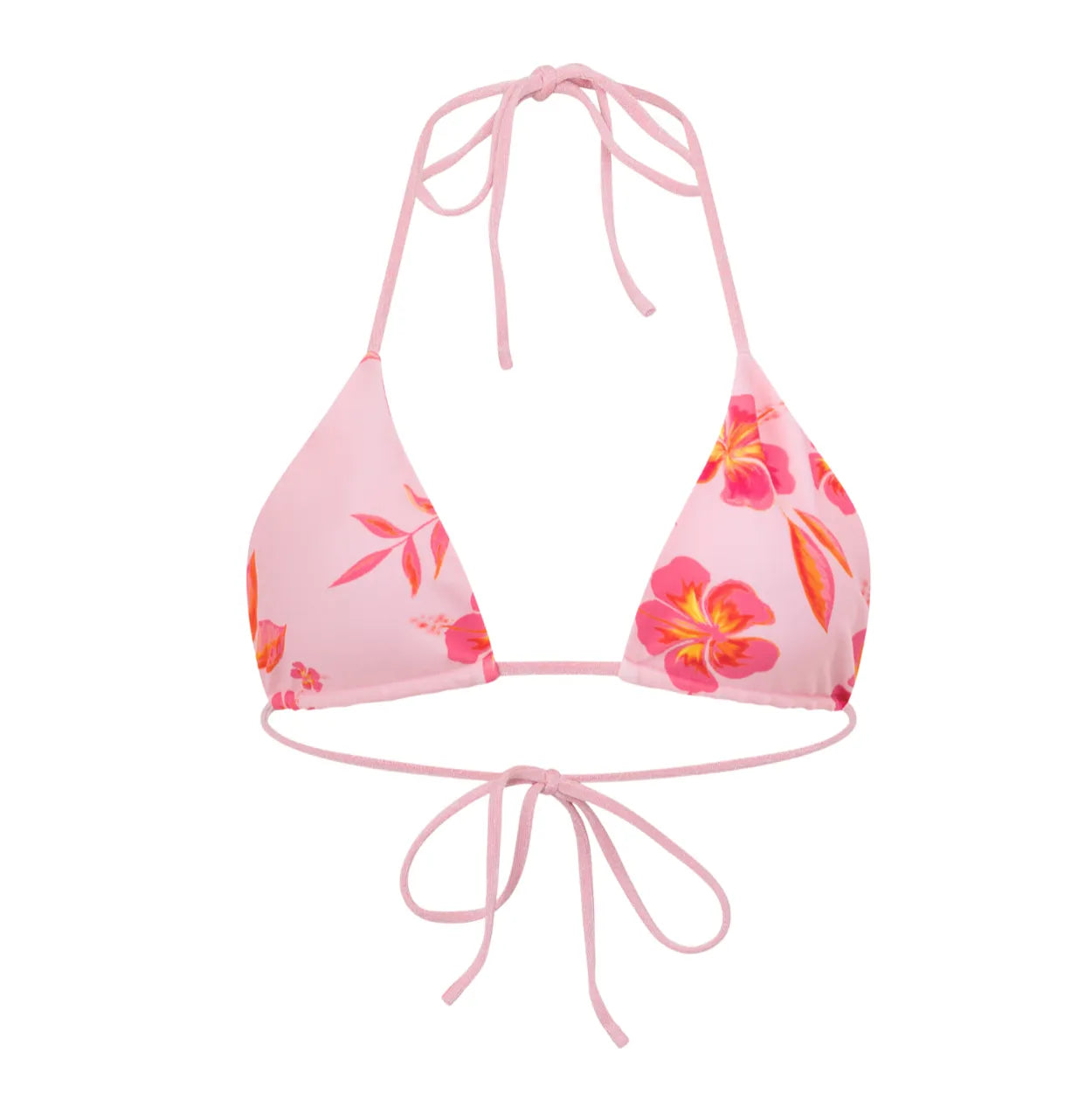 floral print bikini top with halter ties