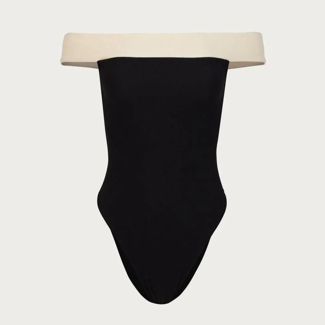 black off-shoulder bodysuit, versatile casual wear
