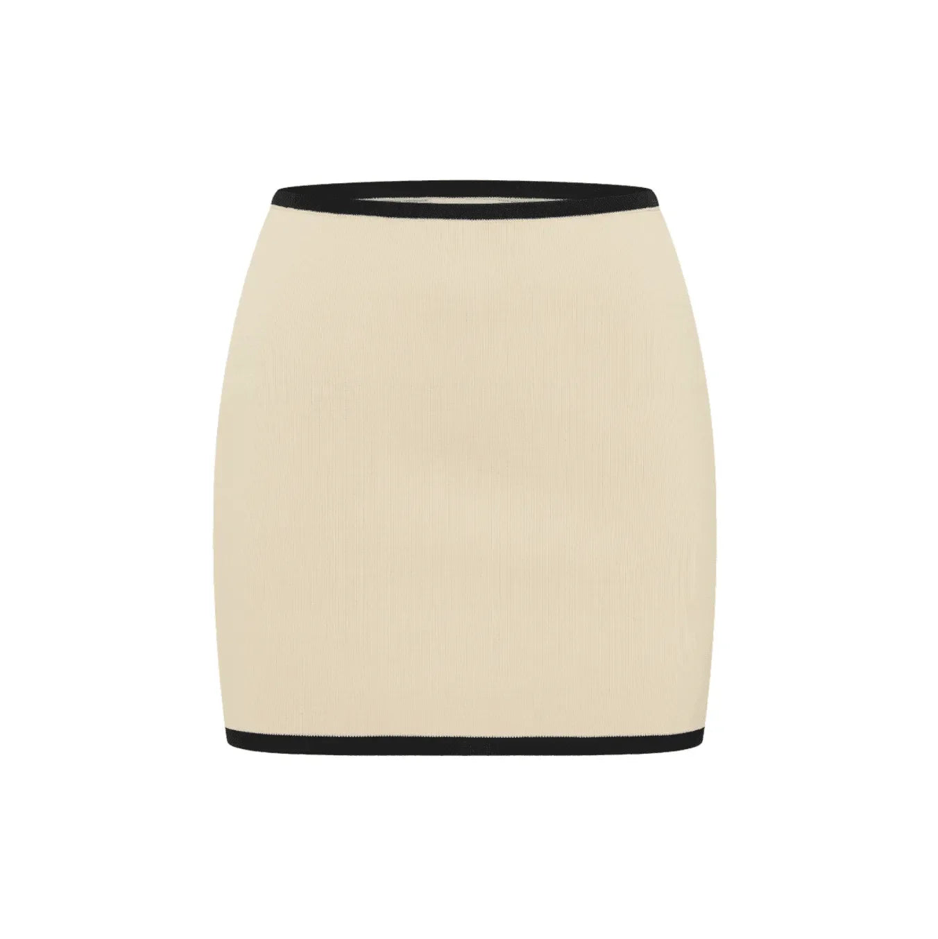 ribbed mini skirt with contrasting trim, casual chic