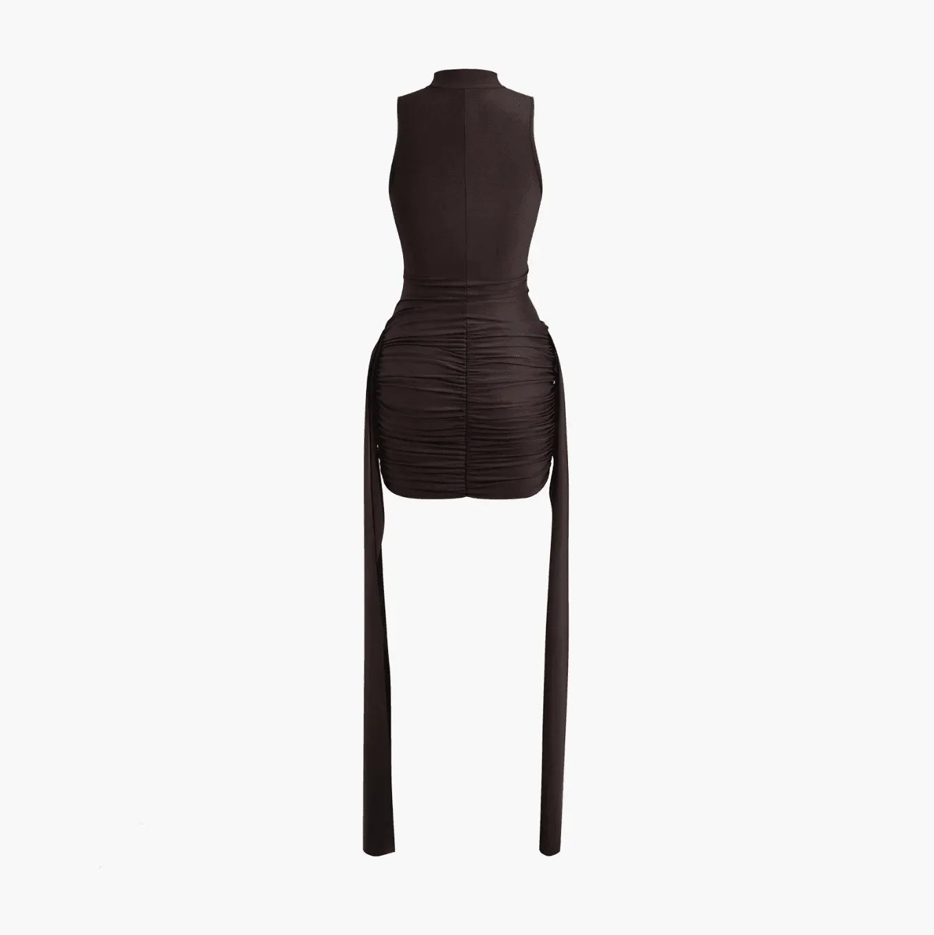 ruched bodycon mini dress with side drape detail, evening look