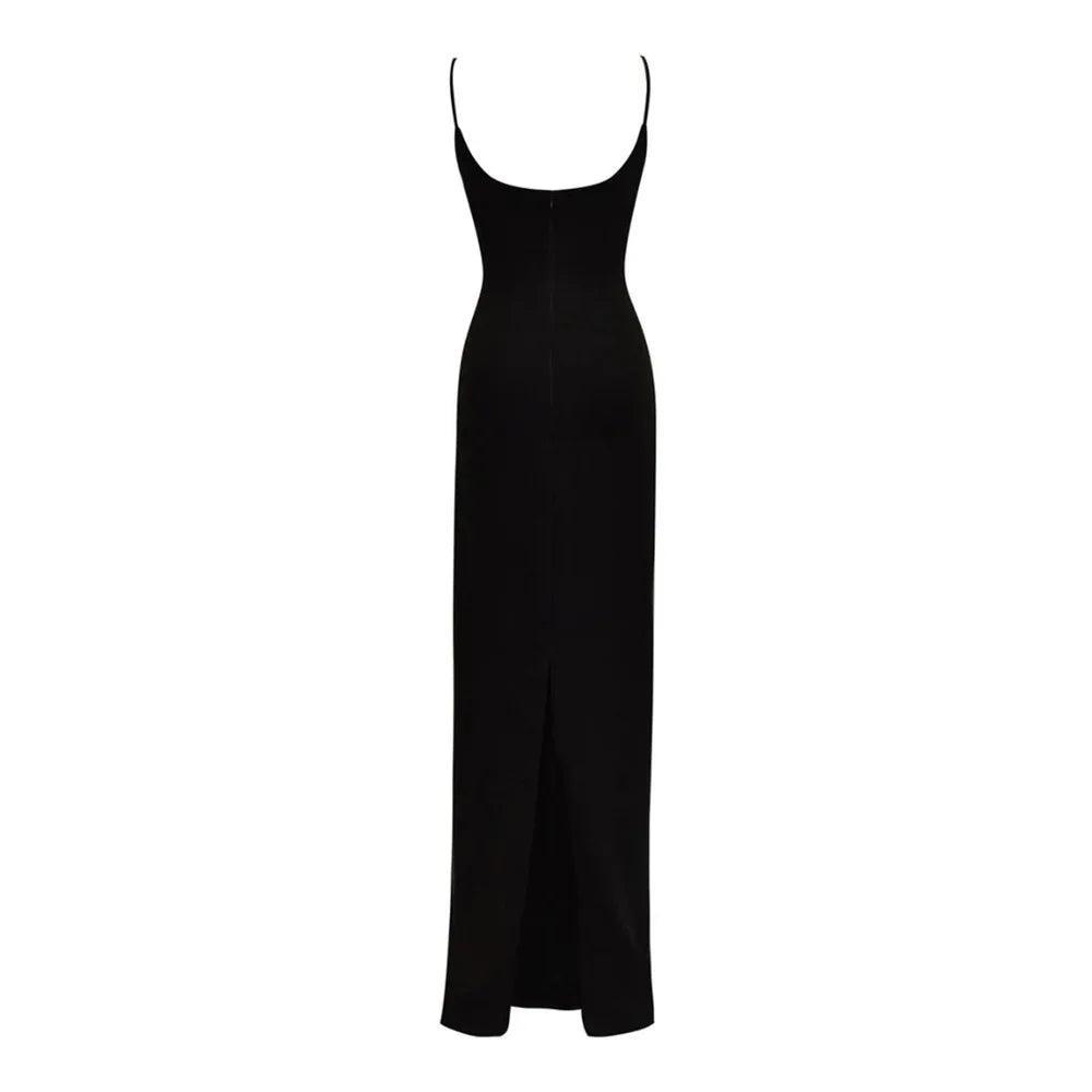 Oh Là Là 3D Flower Design Maxi Dress - Black & Cream / XS - Mermaid Way