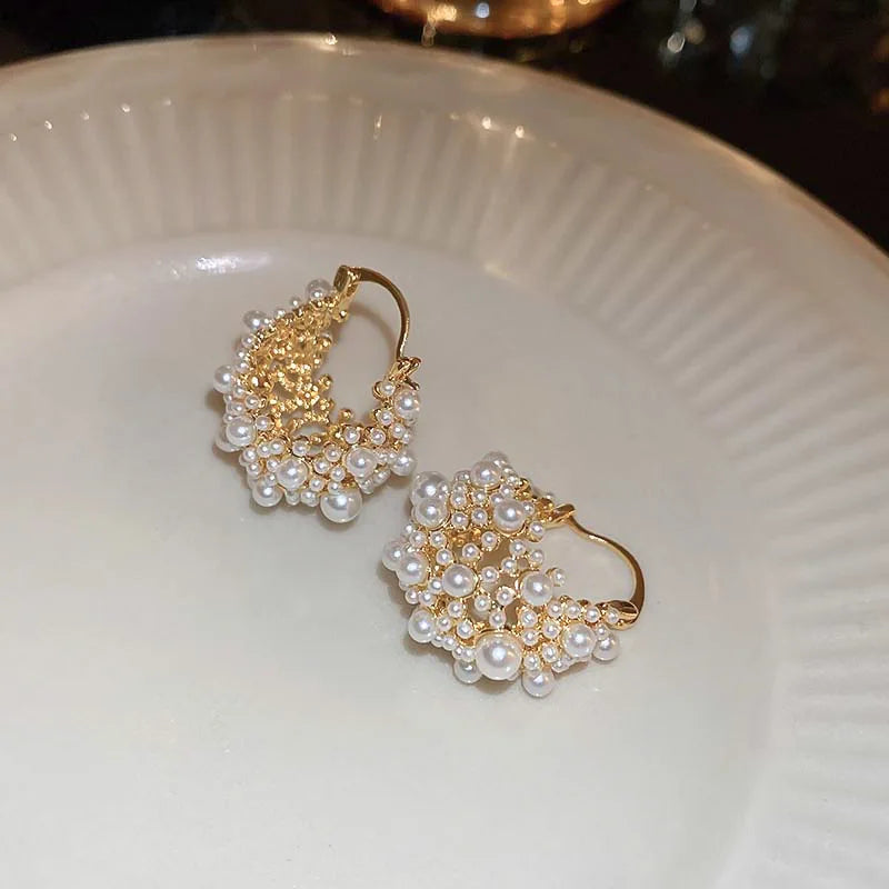 Pearl Hedgehog Gold Earrings Mermaid Way